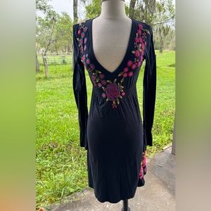 Johnny Was JW long sleeve cotton embroidered dress
